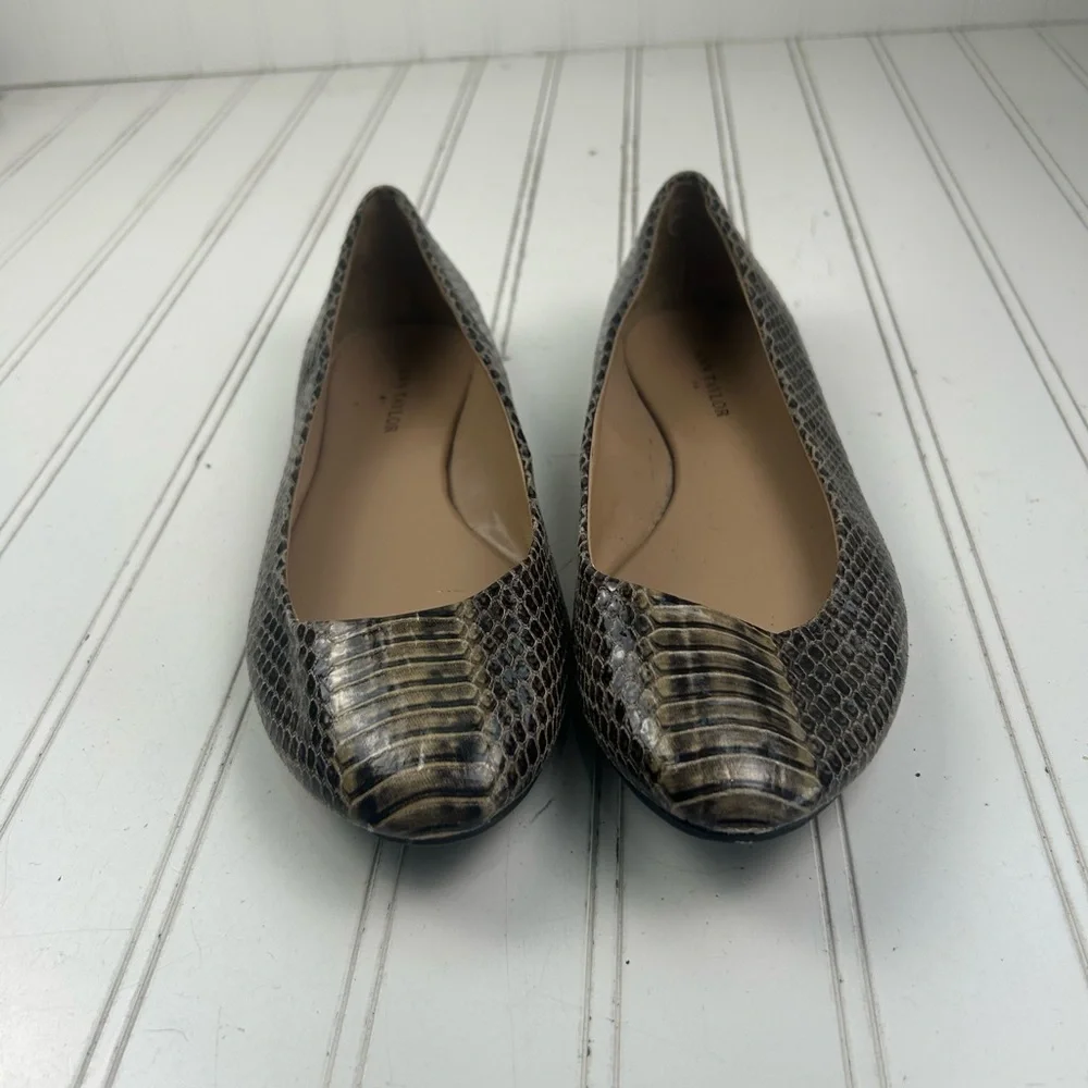 Ann Taylor Vintage Snakeskin Print Slip On Office Ballet Flats Women’s Size 8M